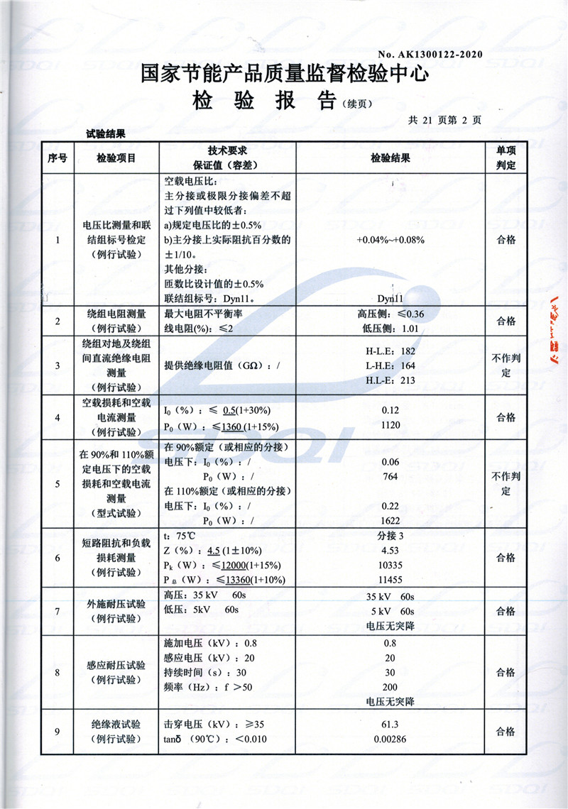 高低压试验报告-S11-1250思南思南思南油浸式变压器-2.jpg